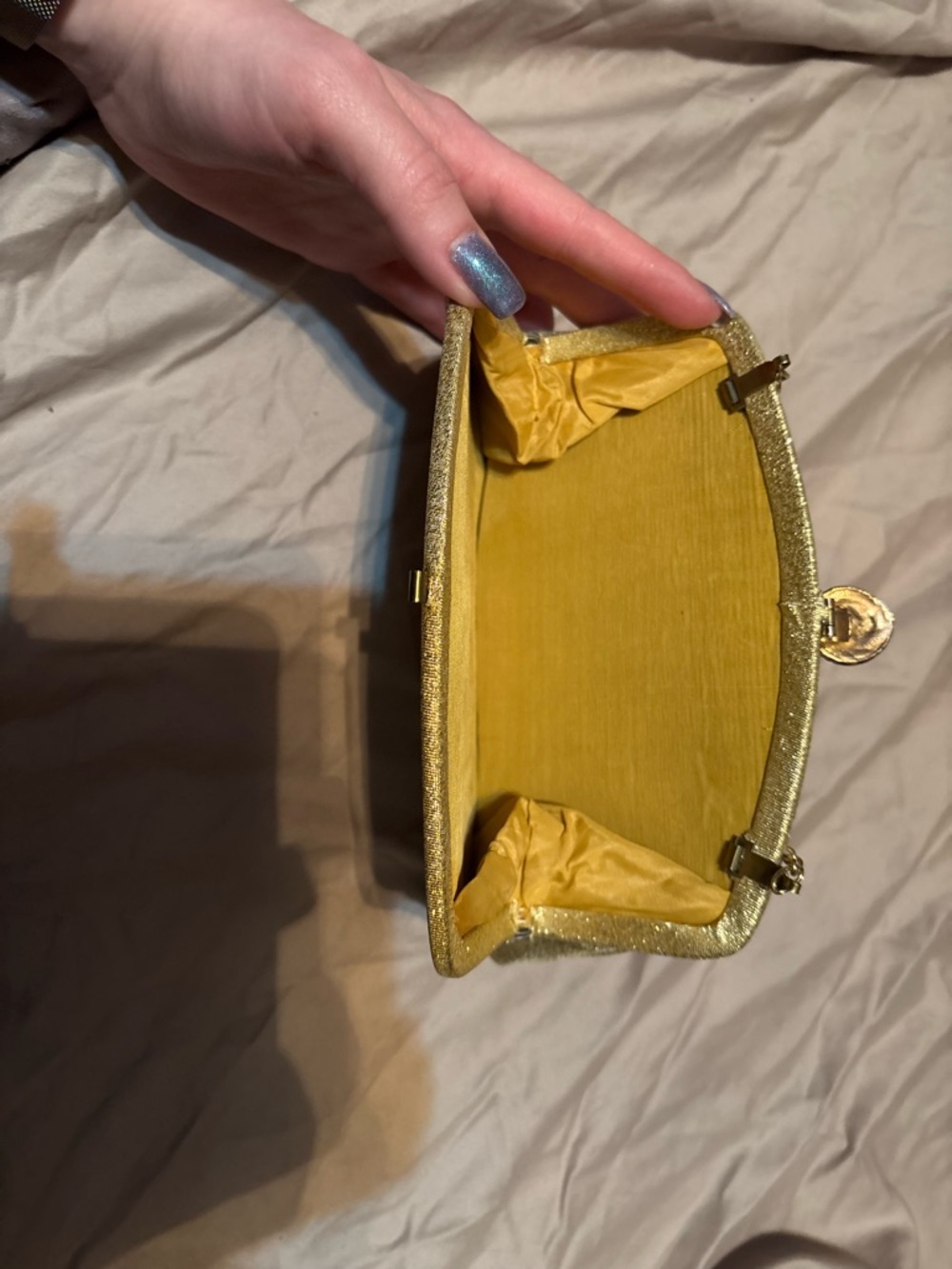Stunning 1950’s Antique Gold Women’s Clutch Bag Pristine Condition - Picture 5 of 9